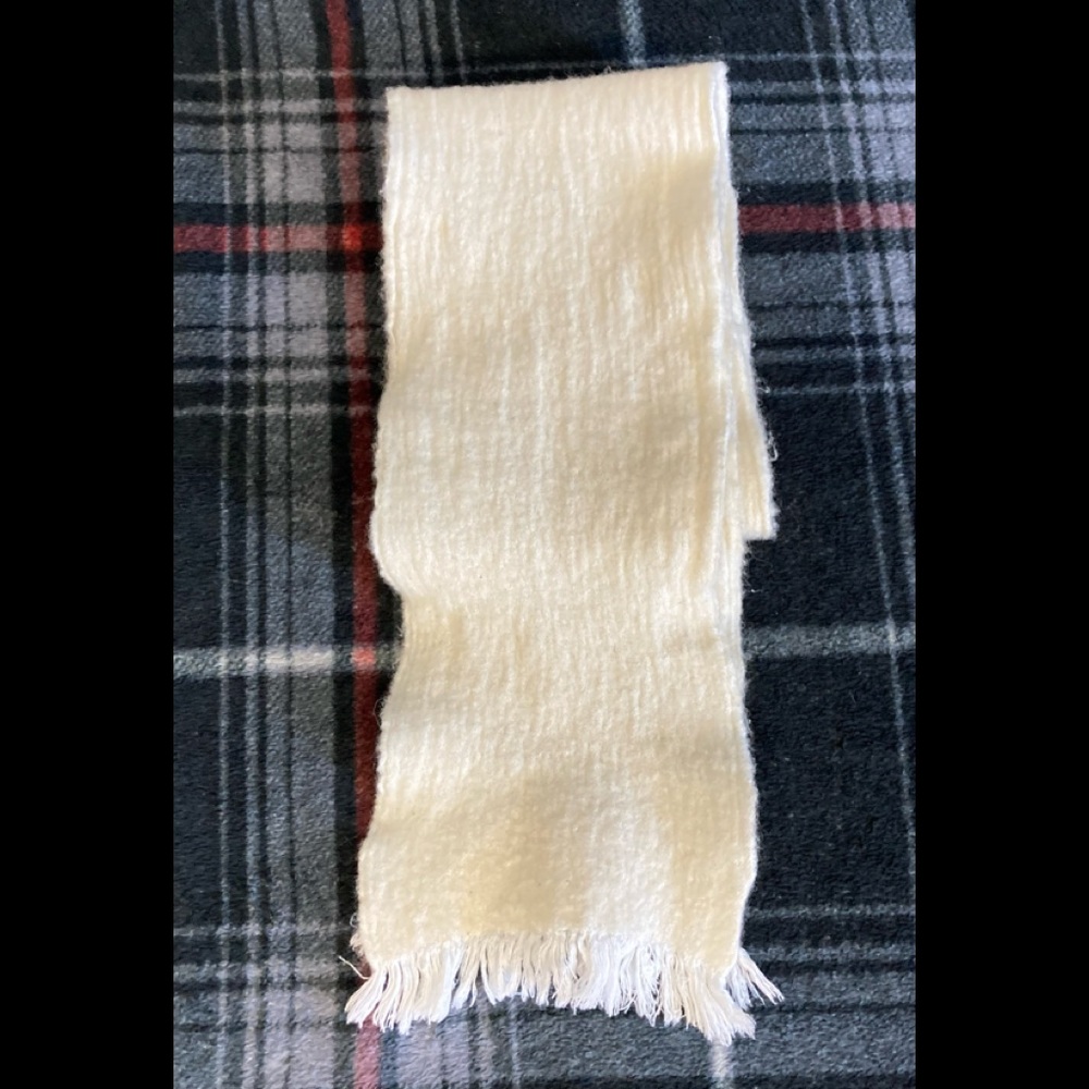 J.crew cream colored jacket scarf